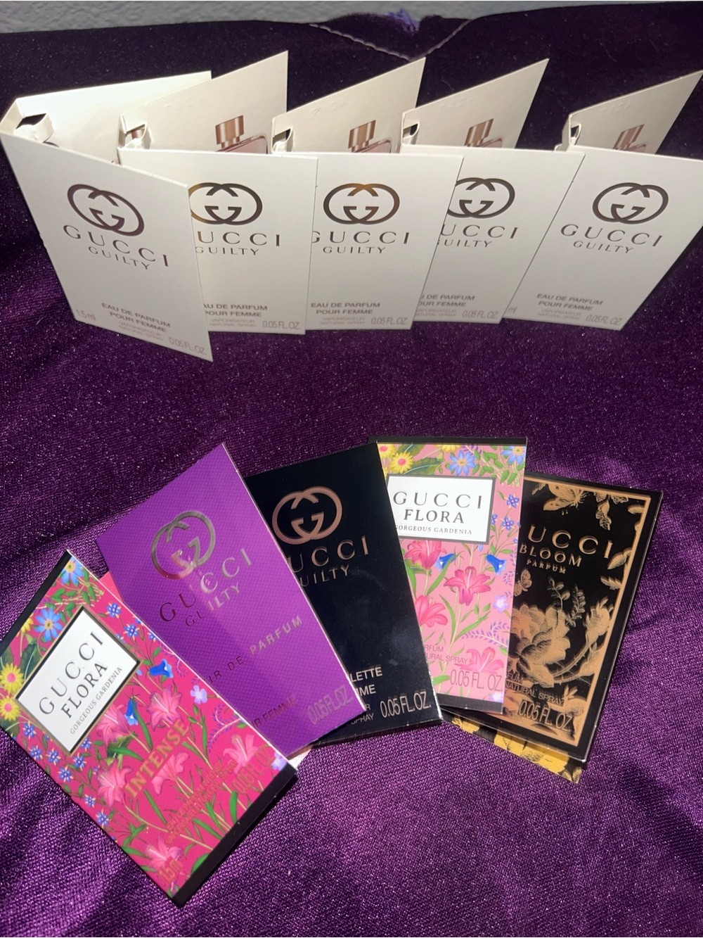 10x Gucci Guilty & Flora Eau Sample Set for Women
